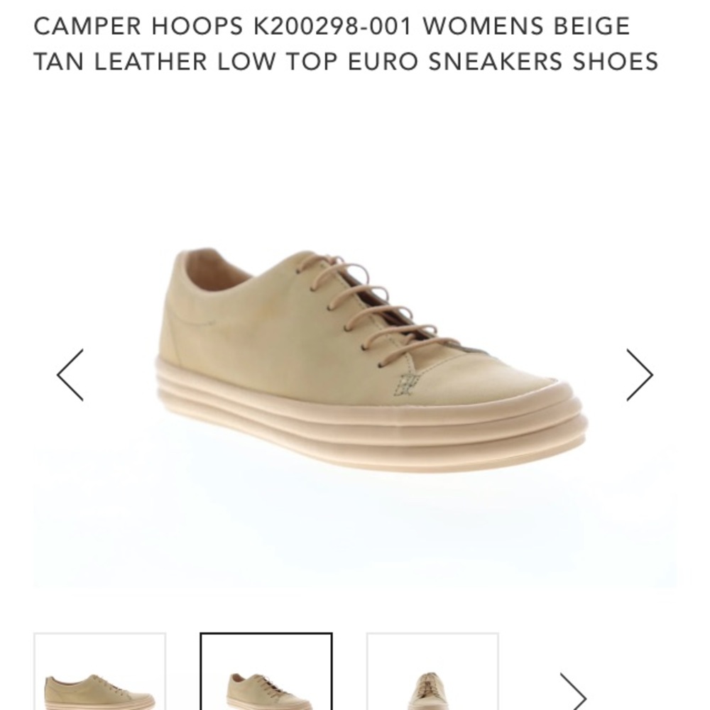 Camper Hoops K200298-001 Womens Euro Sz (US 9-9.5)40 Tan Leather Sneakers EUC